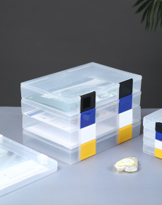 Transparent A5 file box plastic classification PP transparent eyeshadow storage box documents bidding bills dustproof sorting box