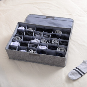 Folding storage box for home use cloth dustproof storage box multi-lattice underwear socks underwear box storage box