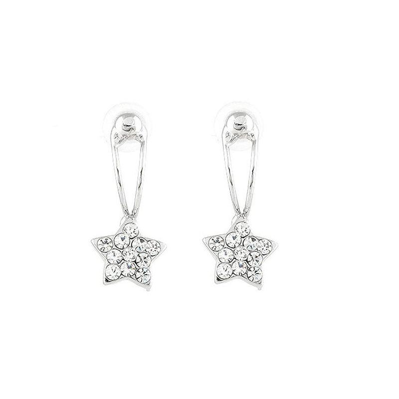 Twinkle Star Earrings with Silver Austrian Element Crystals
