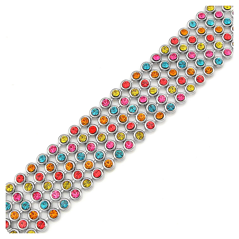 Elegant Bracelet with Multi-colour Austrian Element Crystals