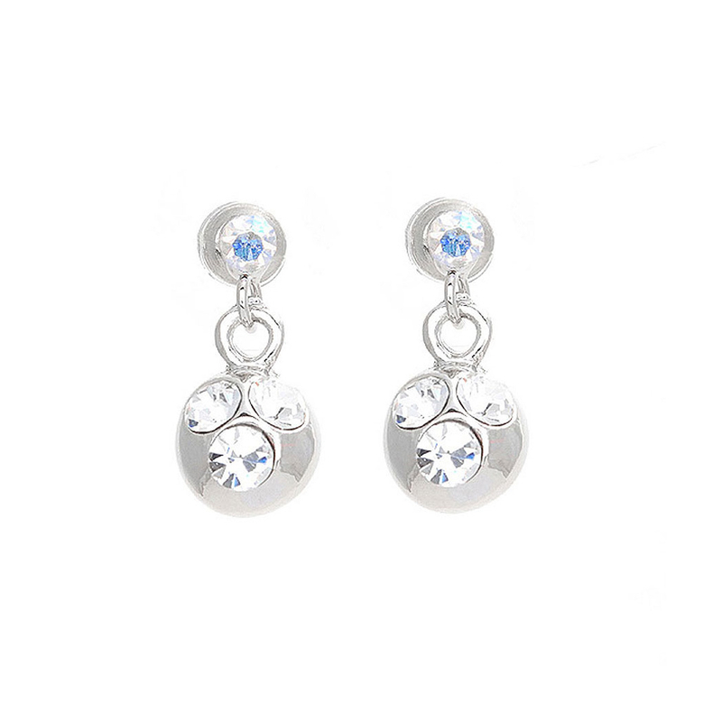 Sparkling Disco Ball Earrings with Silver Austrian Crystals