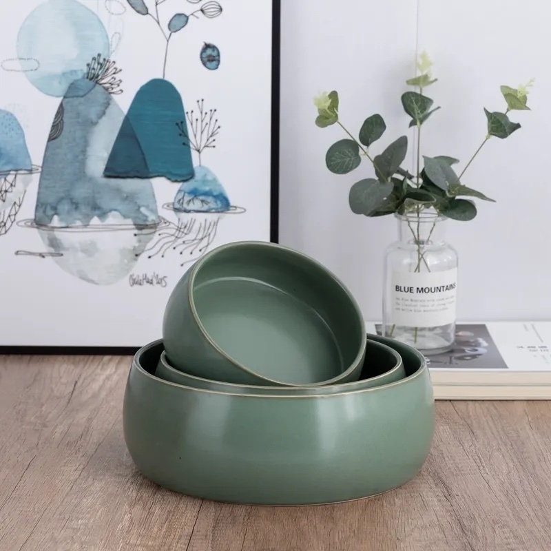 9''Underglazed color glaze big noodle bowl