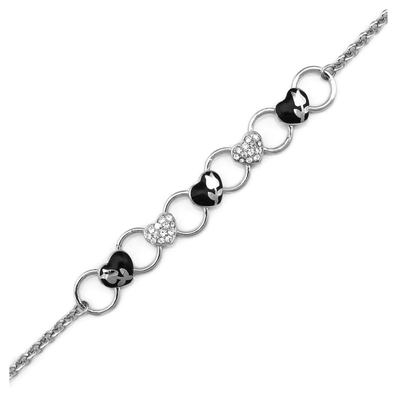 Lovely Heart Bracelet with Silver Austrian Element Crystal