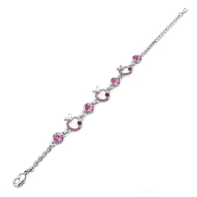 Apple Bracelet with Purple Austrian Element Crystals