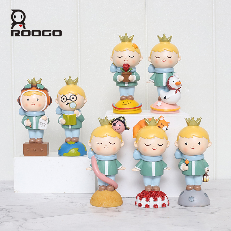 ROOGO Little Prince Resin Home Decoration Accessories Cute Birthday Gifts for Girls Boys Figurines Desktop Car Ornaments