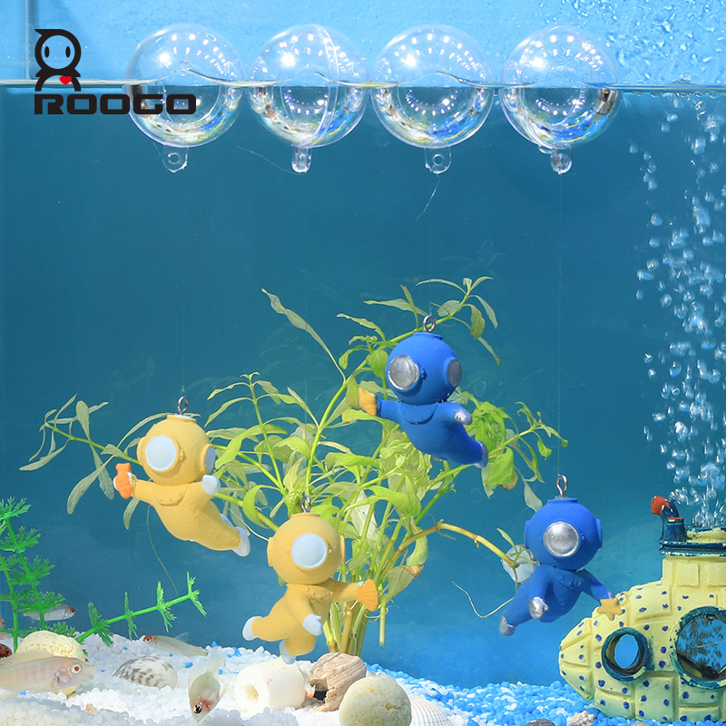 ROOGO Creative Diver Aquarium Floating Decor Fish Tank Ornament Aquarium Decoration Accessories Landscaping Figurines