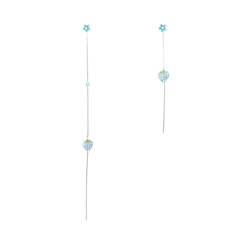 Lovely Strawberry Earrings with Blue Austrian Element Crystal